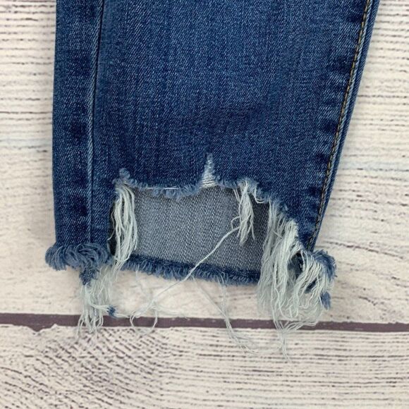 JUST BLACK Jeans sz 27 Skinny Ankle Medium Wash Raw Hem Stretchy Inseam 24.5" - Picture 5 of 12